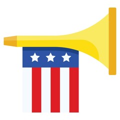 Trumpet, United state independence day related icon