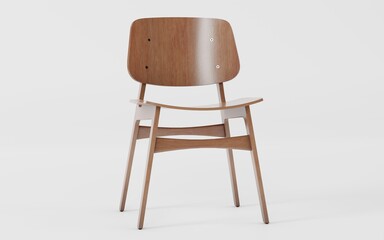 chair, light wood, Italian design, on a white background, bright light