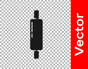 Black Rolling pin icon isolated on transparent background. Vector Illustration.