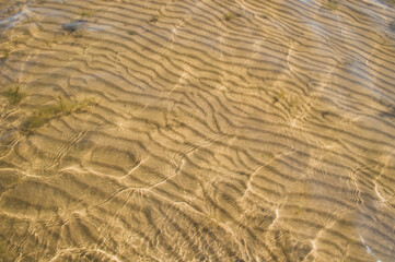 Fototapeta na wymiar sand waves pattern under the water