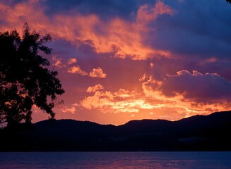 orange, pink and purple sunset