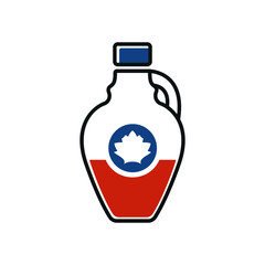 Bottle of maple syrup isolated on white