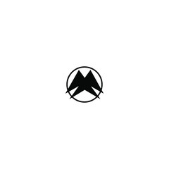 mountain and m letter vector logo