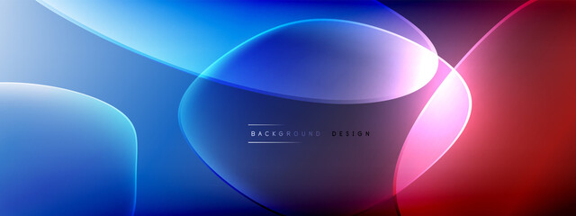 Vector abstract background - liquid bubble shapes on fluid gradient with shadows and light effects. Shiny design template for text