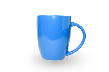 blue mug isolated on white,with Clipping Path.