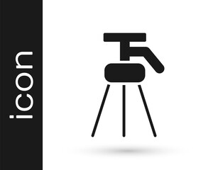 Grey Tripod icon isolated on white background. Vector Illustration.