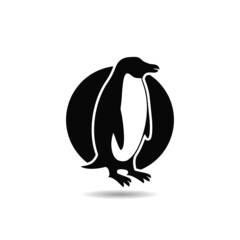 Penguin sketch icon with shadow