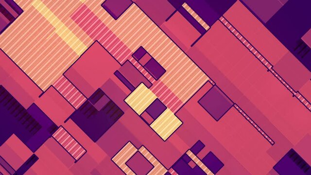 Movement of rectangular shapes, abstract 3D puzzle. 3d render loop animation 4K