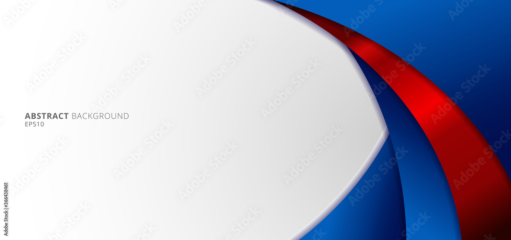Canvas Prints abstract modern blue and red gradient curved shape on white background.