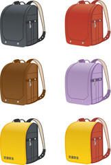 革製ランドセルのイメージイラスト／カラーバリエーション