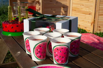 Children's holiday. A festive table.