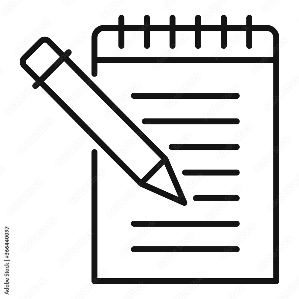 Poster storyteller notebook icon. outline storyteller notebook vector icon for web design isolated on white
