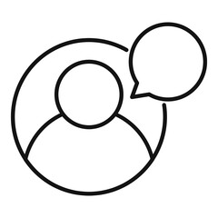 Storyteller avatar icon. Outline storyteller avatar vector icon for web design isolated on white background