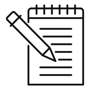 recommend clip art: Storyteller notebook icon. Outline storyteller notebook vector icon for web design isolated on white background