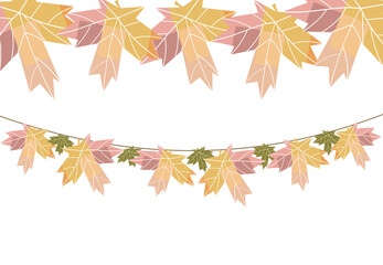 autumn leaves hanging above, autumn decorations, season of leaves.