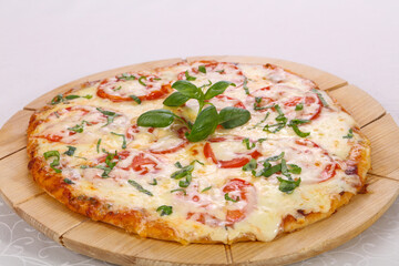 Pizza with tomato and cheese