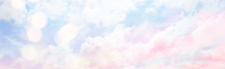 Plakat clouds watercolor tint, pink clouds gradient background sky, atmosphere air freedom