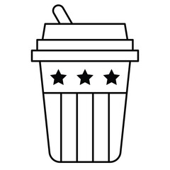 Take away coffee, United state independence day related icon