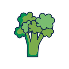 broccoli vegetables icon, line fill style