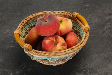 Sweet ripe tasty flat peach