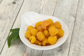 Sweet ripe tasty yellow raspberry