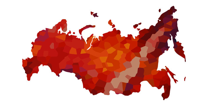 Russia . colorful vector map silhouette