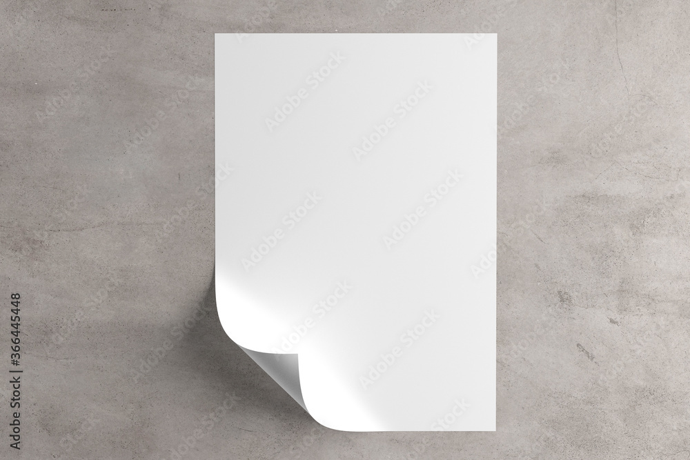 Poster a4 paper sheet mock up - 3d rendering