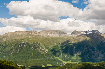 Pontresina, Muottas Muragl, Piz Muragl, Val Muragl, Ova da Muragl, Oberengadin, Graubünden, Alpen, Bergbahn, Ausflugsberg, Wanderweg, Wanderferien, Sommer, Schweiz