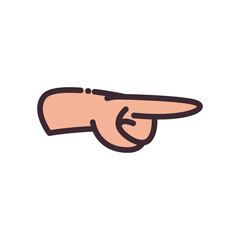 pointing gesture with hand line and fill style icon vector design