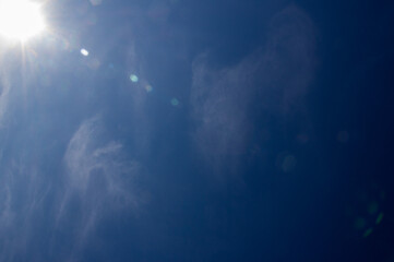 bright summer sun in a blue sky