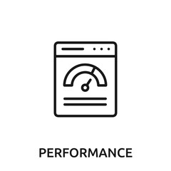 performance icon vector. performance sign symbol for modern design.