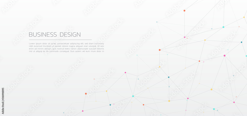 Wall mural abstract line polygon design modern stroke pattern style dot colorful