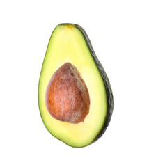 Half of ripe avocado isolated on white
