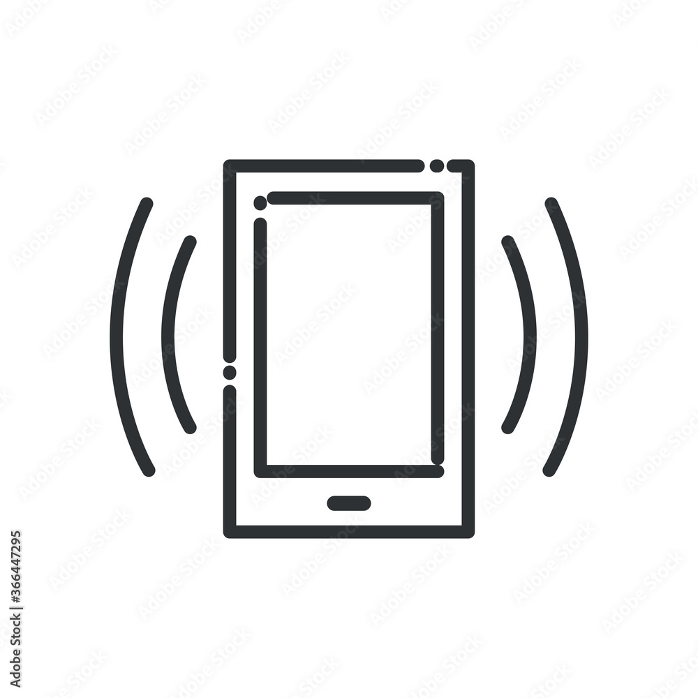 Poster smartphone with signal line style icon vector design