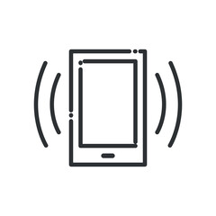 Smartphone with signal line style icon vector design