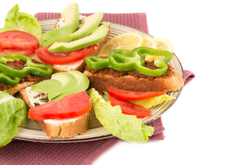 Sandwiches on beige plate