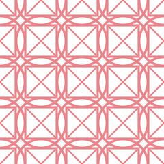 Fototapeta premium Geometric print. Pink pattern on white seamless background
