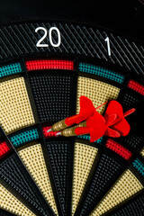 Close up of an electronic dart board