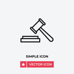 Auction icon vector. Hammer sign