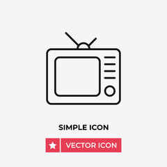Television icon vector. TV sign