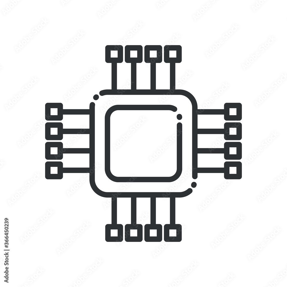 Poster big data motherboard line style icon vector design