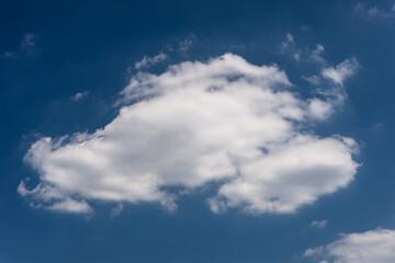 Beautiful blue sky with clouds on a hot summer day.