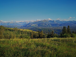 Bukowina Podhale Poland. View of the Tatra Mountains from Bukowina Tatrzanska.