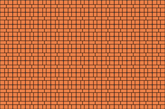 80s Orange Game Console Brick Wall Seamless Pattern.Old video game. retro style Background.3D Render illustration.