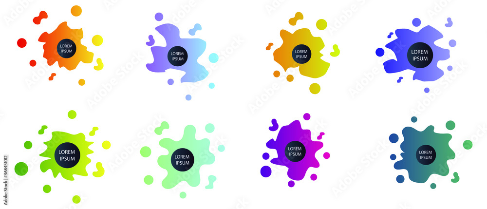 Poster set of abstract modern graphic elements. colorful vector gradient shapes composition. template for d