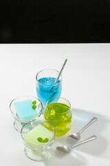 ミントゼリー　Jelly with beautiful colors of summer mint
