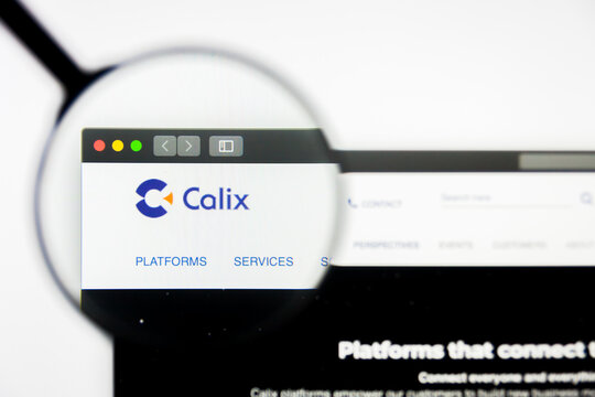 Richmond, Virginia, USA - 26 July 2019: Illustrative Editorial of Calix Inc website homepage. Calix Inc logo visible on display screen.