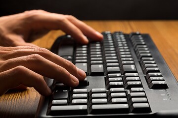 Hands Typing on a Keyboard