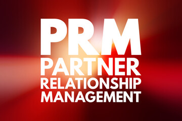 PRM - Partner Relationship Management acronym, business concept background