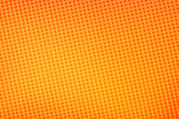 Pop art colorful comics book magazine cover. Polka dots orange and yellow background. Cartoon funny retro pattern. Vector halftone illustration. 90-s style. Template design for poster, card, flyer.